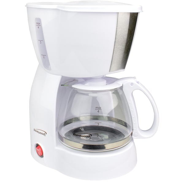 Brentwood Appliances White Drip 4 Cup Coffee Maker TS-213W